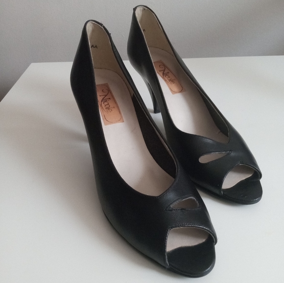👠🖤Black Open Toe Heels | Nicole | Size 8.5 - Picture 8 of 13